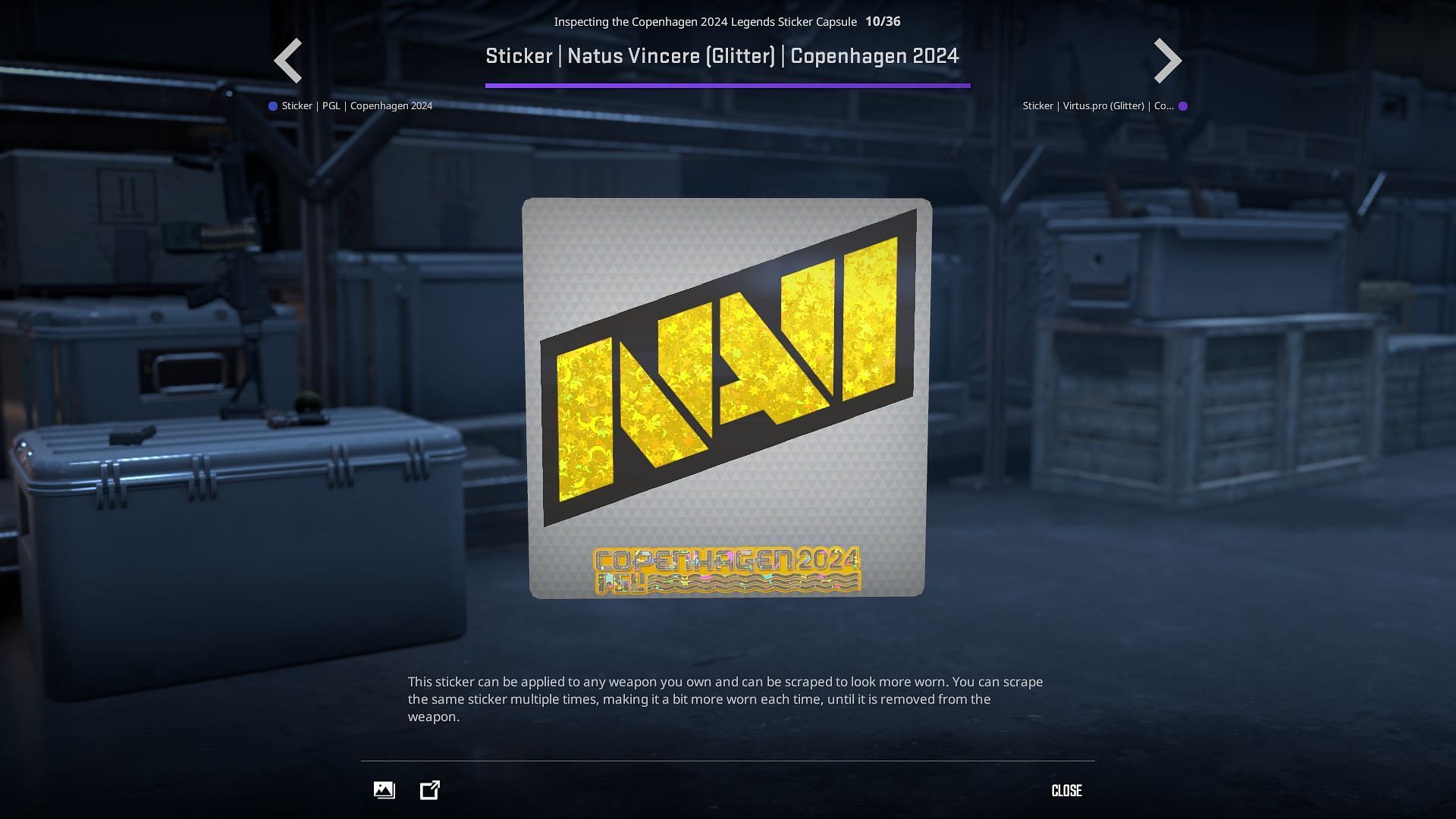 NAVI Glitter sticker (Image via Valve)