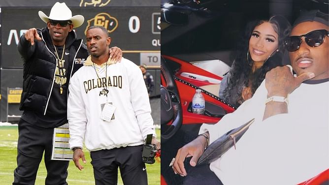 Coach Prime’s son Deion Sanders Jr. and girlfriend Brittany Faye have fun in the sun in a poolside video: "He's so annoying"