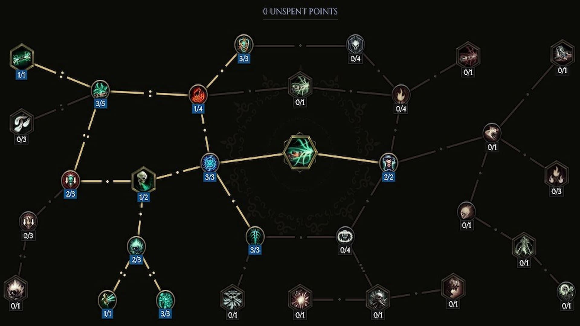Skill tree for Chthonic Fissure (Image via Eleventh Hour Games/lastepochtools.com)