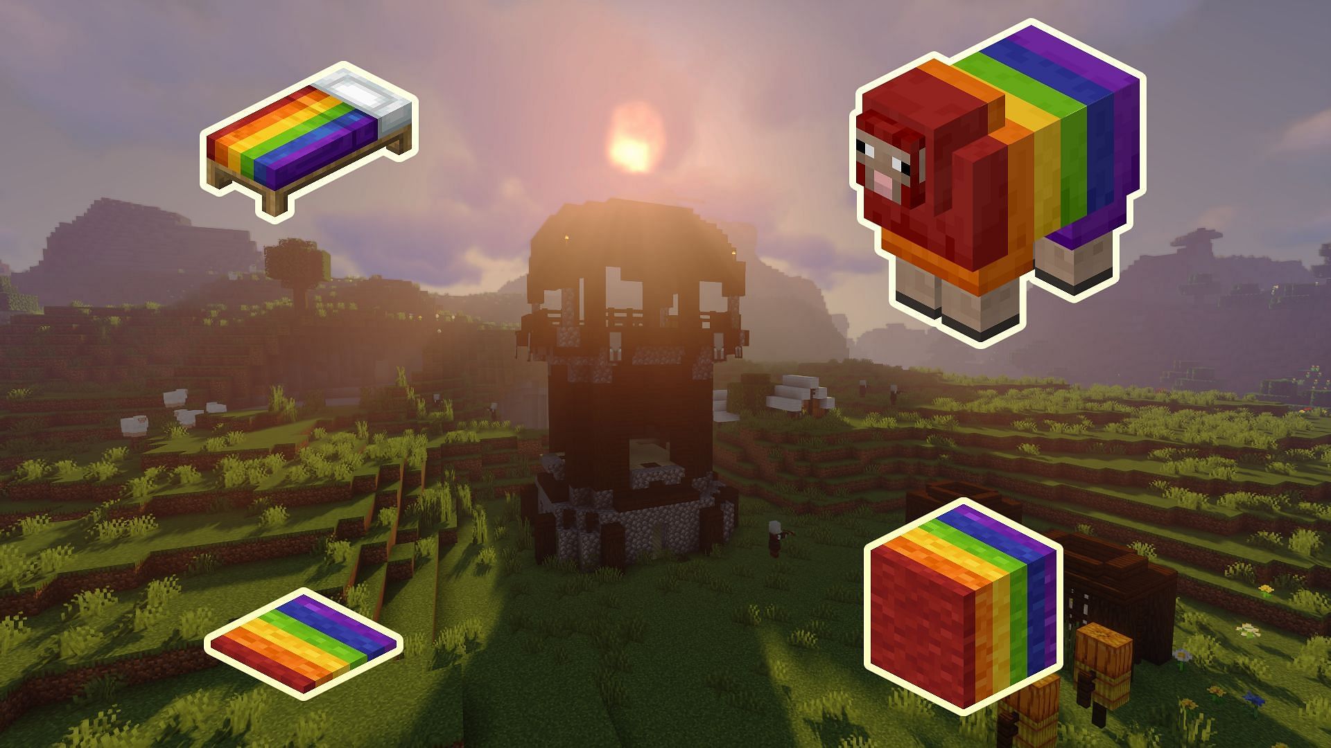 Rainbow items were exclusive to Minecraft Earth (Image via Mojang)