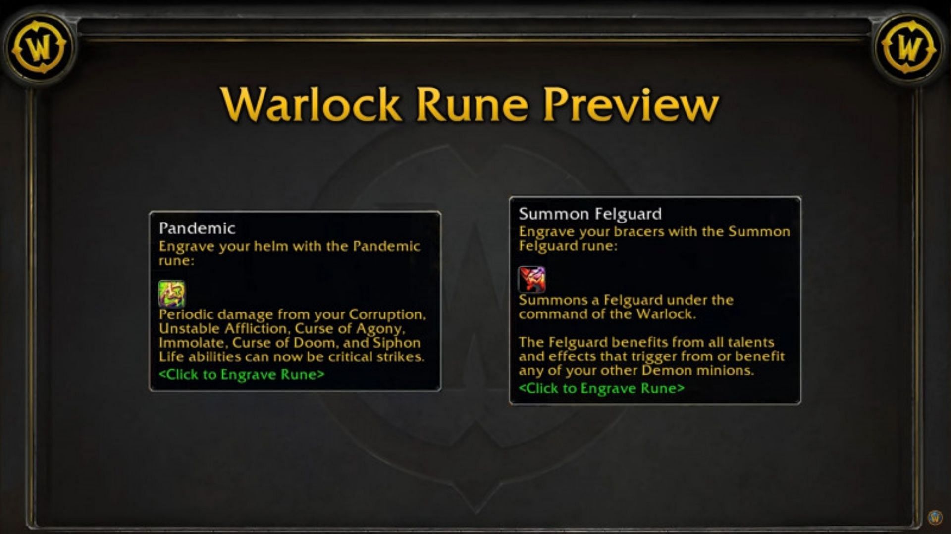 New Runes for Warlock in WoW Classic SoD Phase 3 (Image via Blizzard Entertainment)