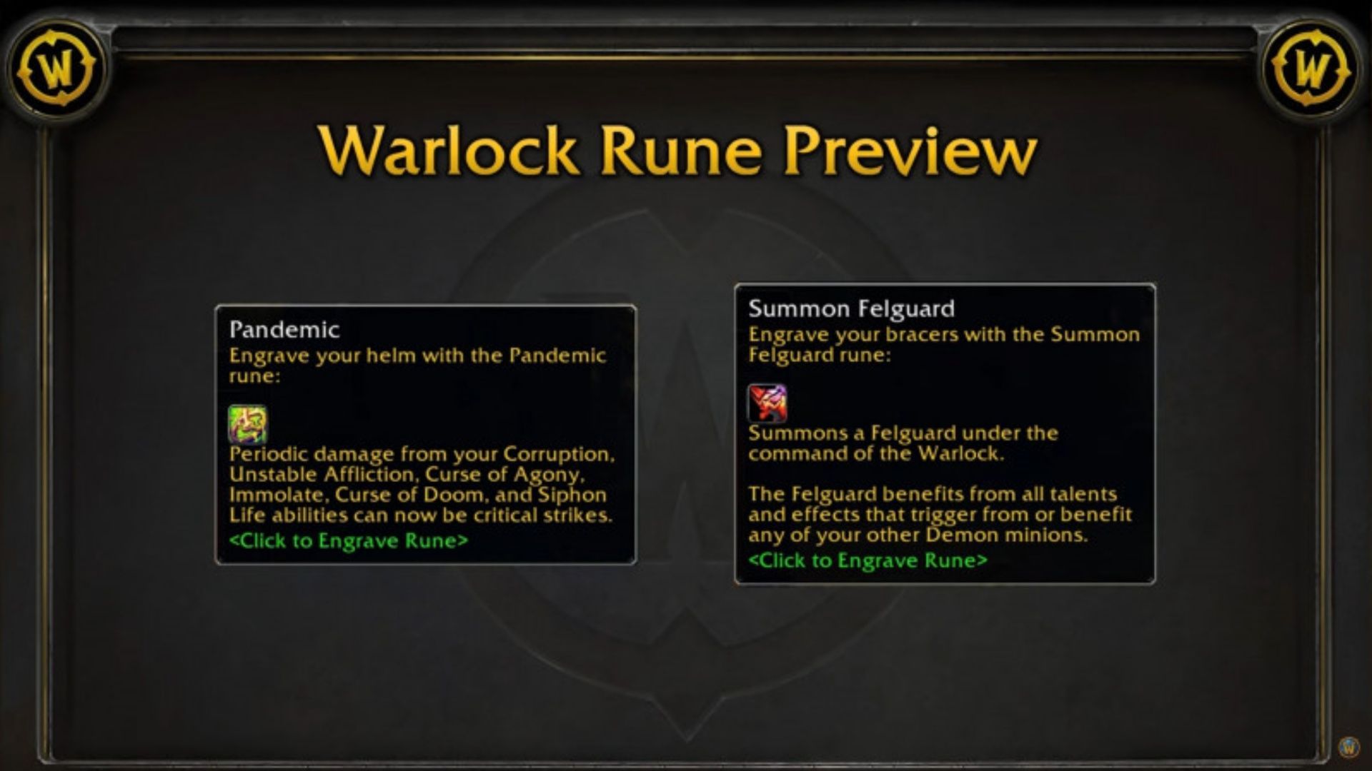 New Runes for Warlock in WoW Classic SoD Phase 3 (Image via Blizzard Entertainment)