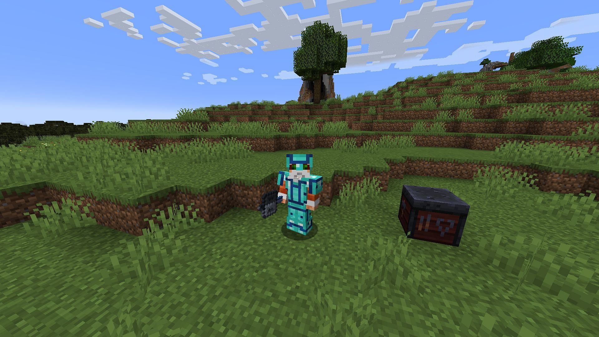 Minecraft 1.21&#039;s bolt armor trim using diamond armor and lapis lazuli material (Image via Mojang)