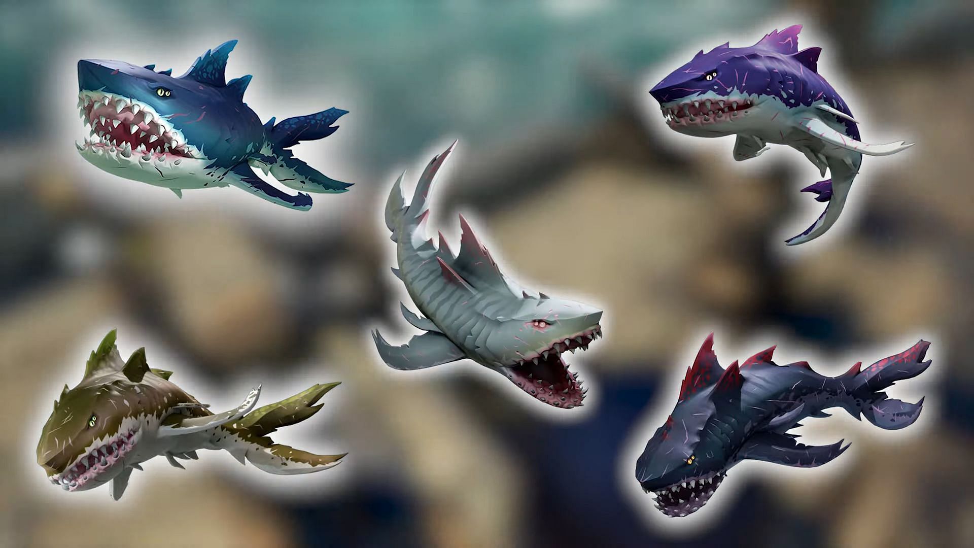 All Megalodons in Sea of Thieves (Image via Rare/ Trunath on YouTube)