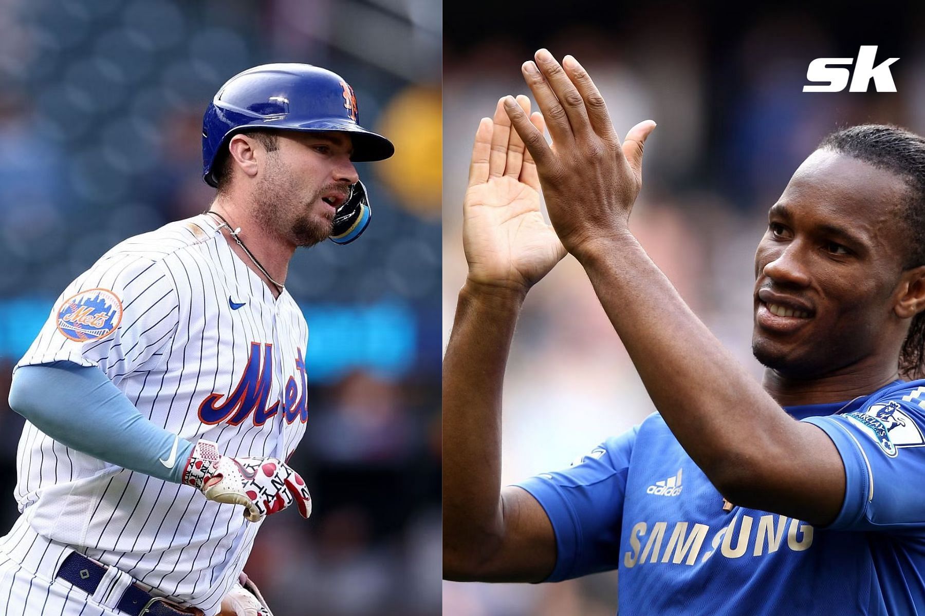 Pete Alonso (left) and Didier Drogba (right)