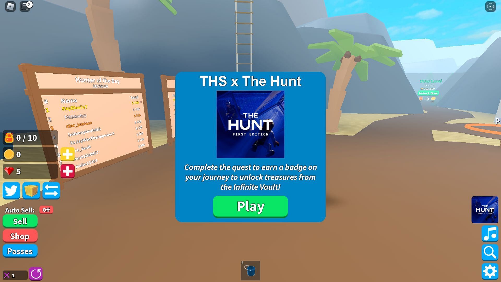 Introduction to The Hunt in THS (Image via Roblox)