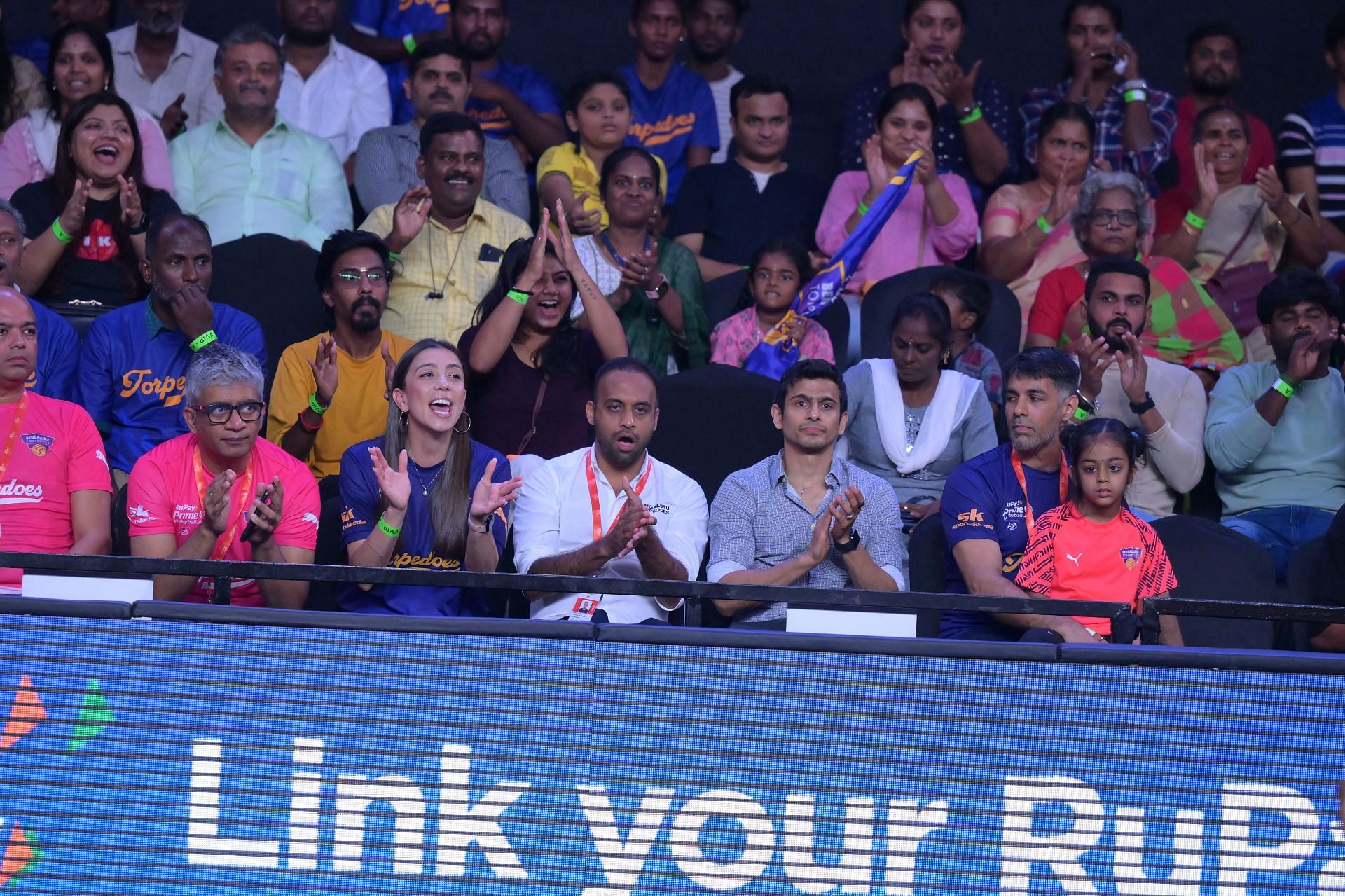 Saurav Ghosal attends PVL match (Image Credits: RuPay Prime Volleyball League) 