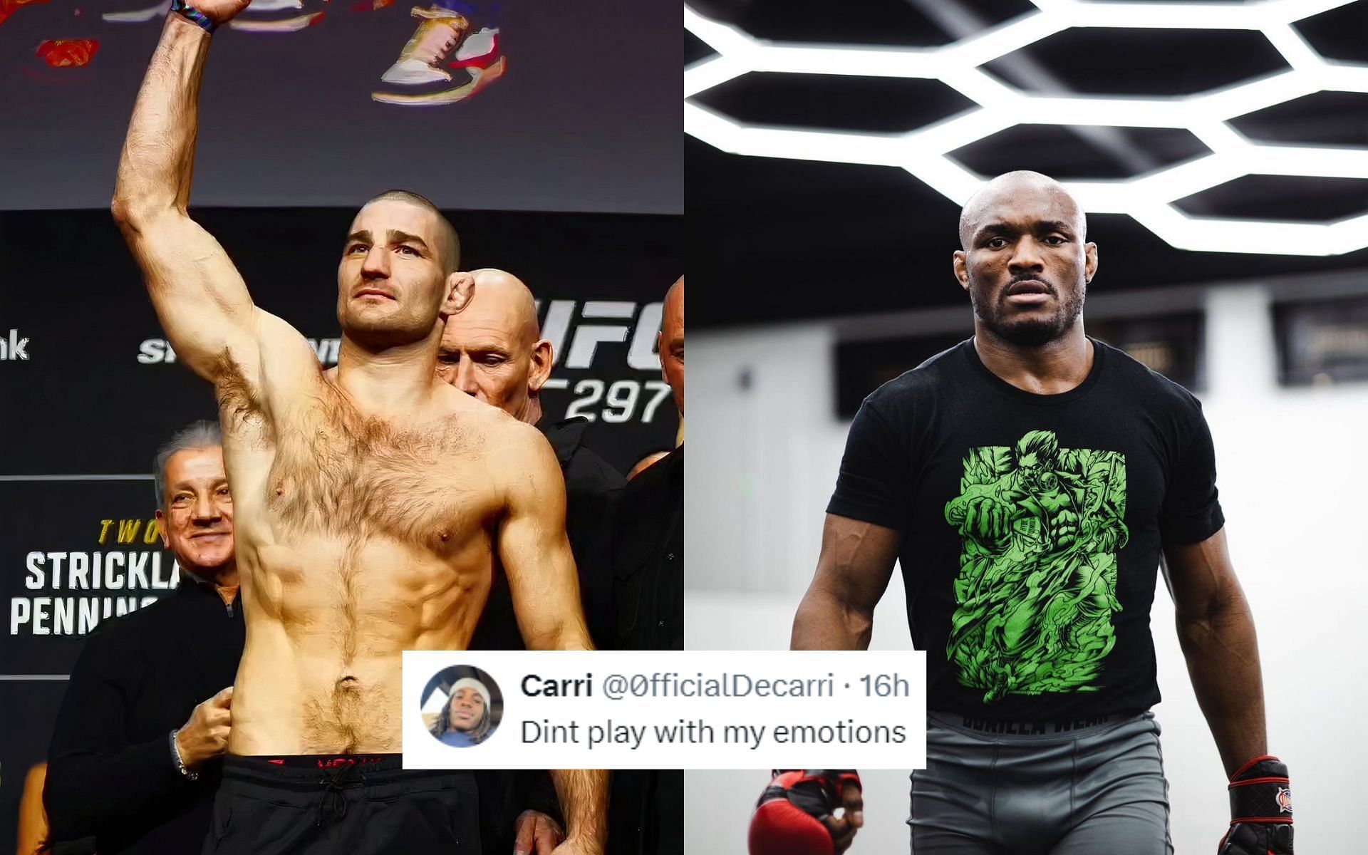 Fans react to the potential Sean Strickland vs. Kamaru Usman fight [Images courtesy: @stricklandmma and @usman84kg on Instagram]