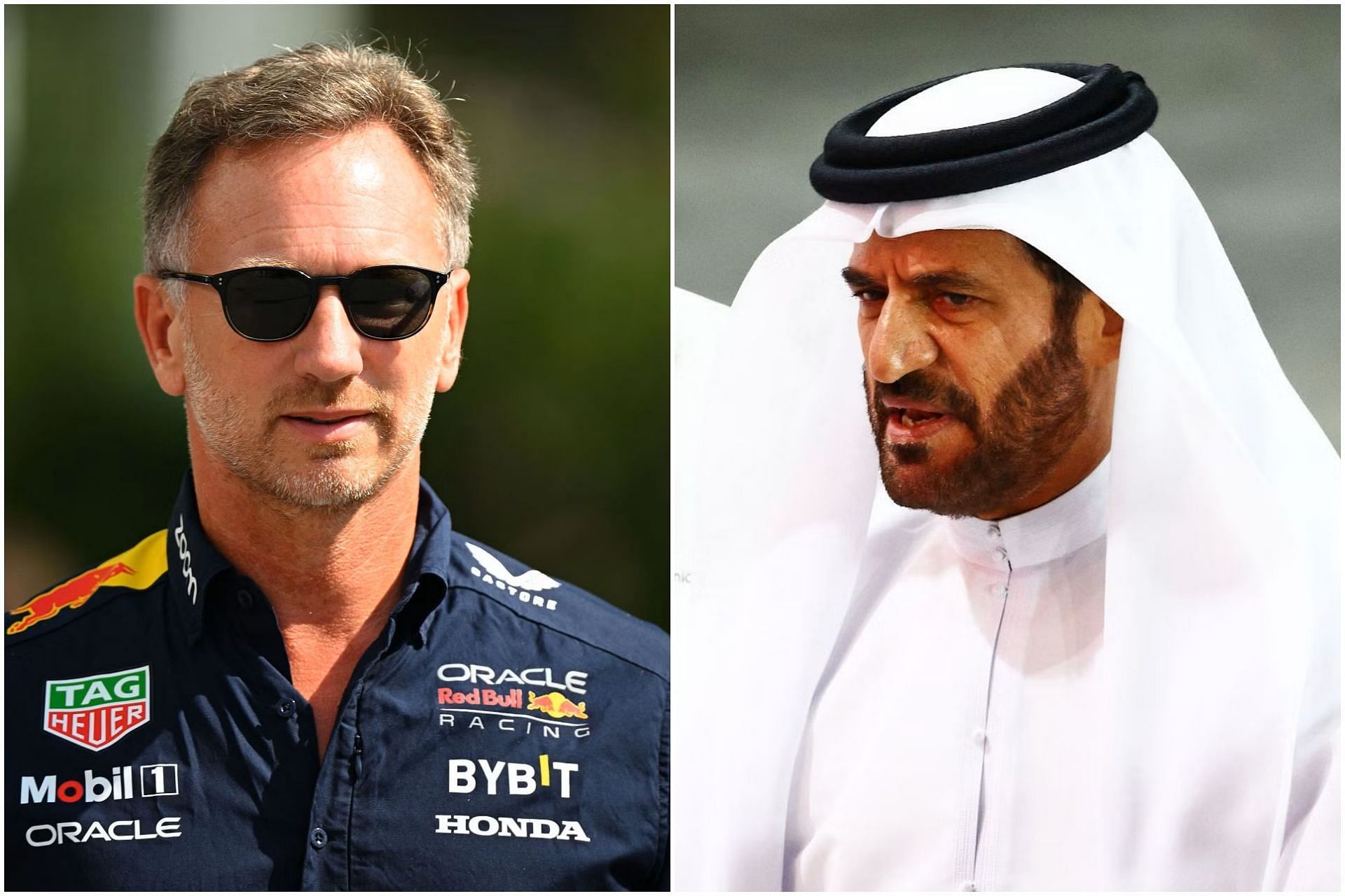 Christian Horner (L) and Mohammed Ben Sulayem (R) (Collage via Sportskeeda)