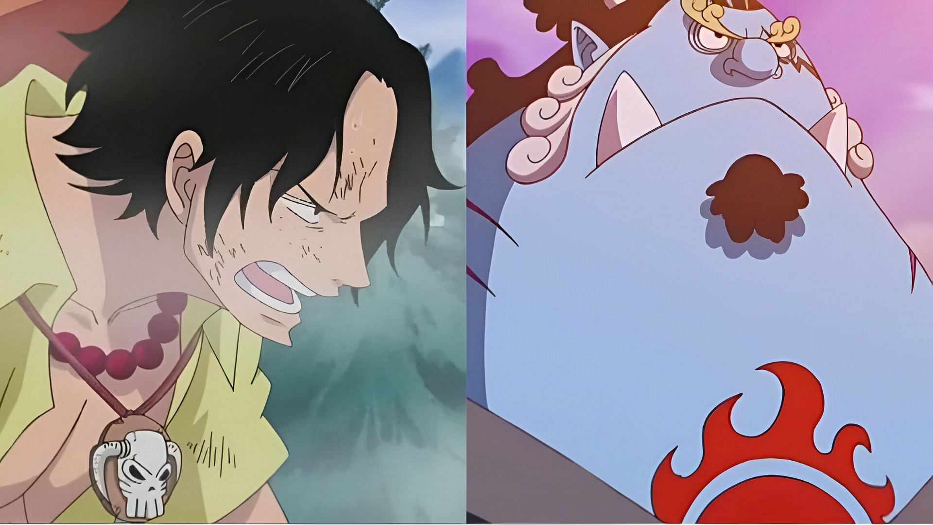 Ace (left) and Jinbe (right) as seen in the anime (Image via Toei Animation)