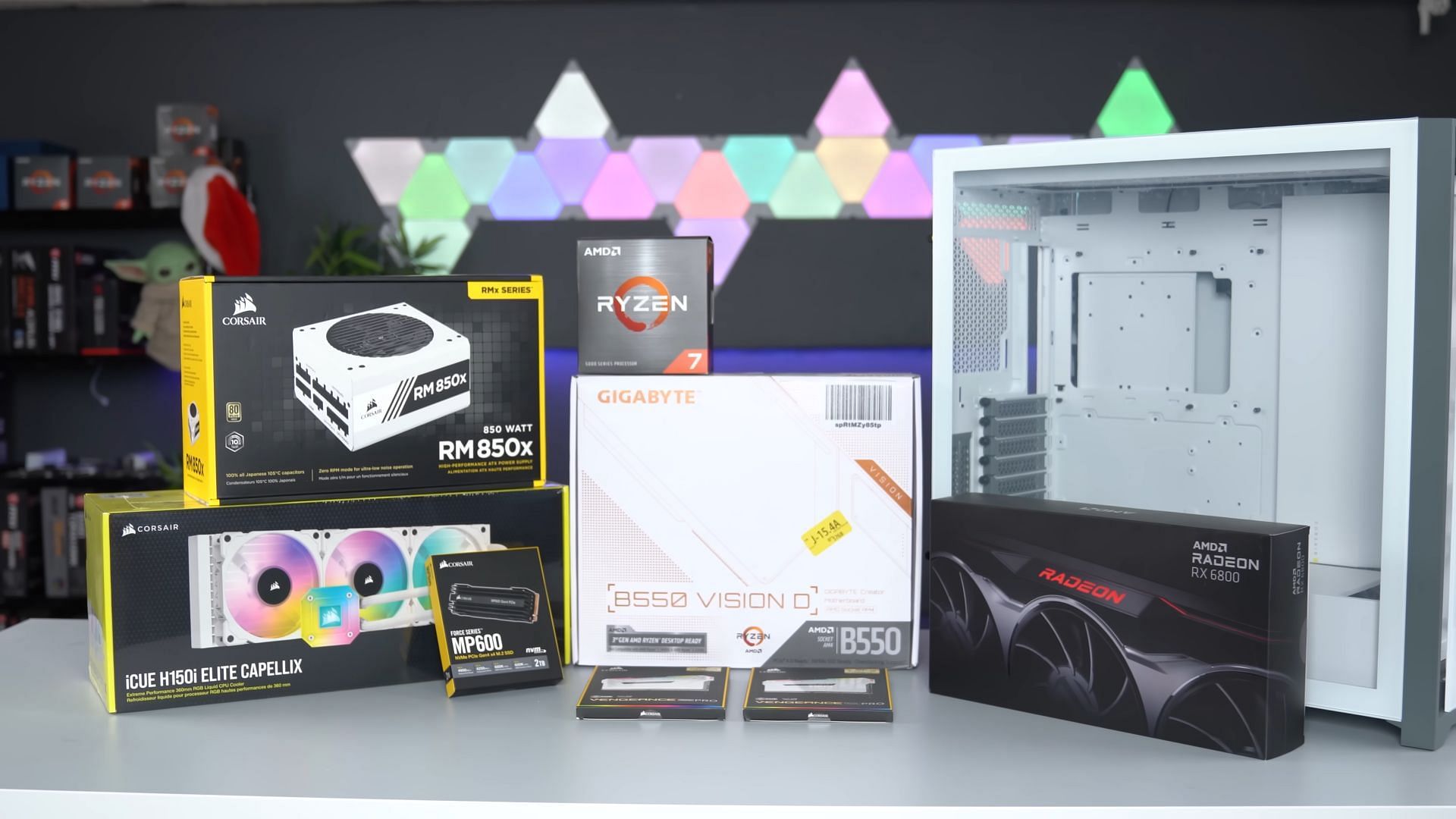 Every PC component is ready to be unboxed (Image via TechSource/YouTube)