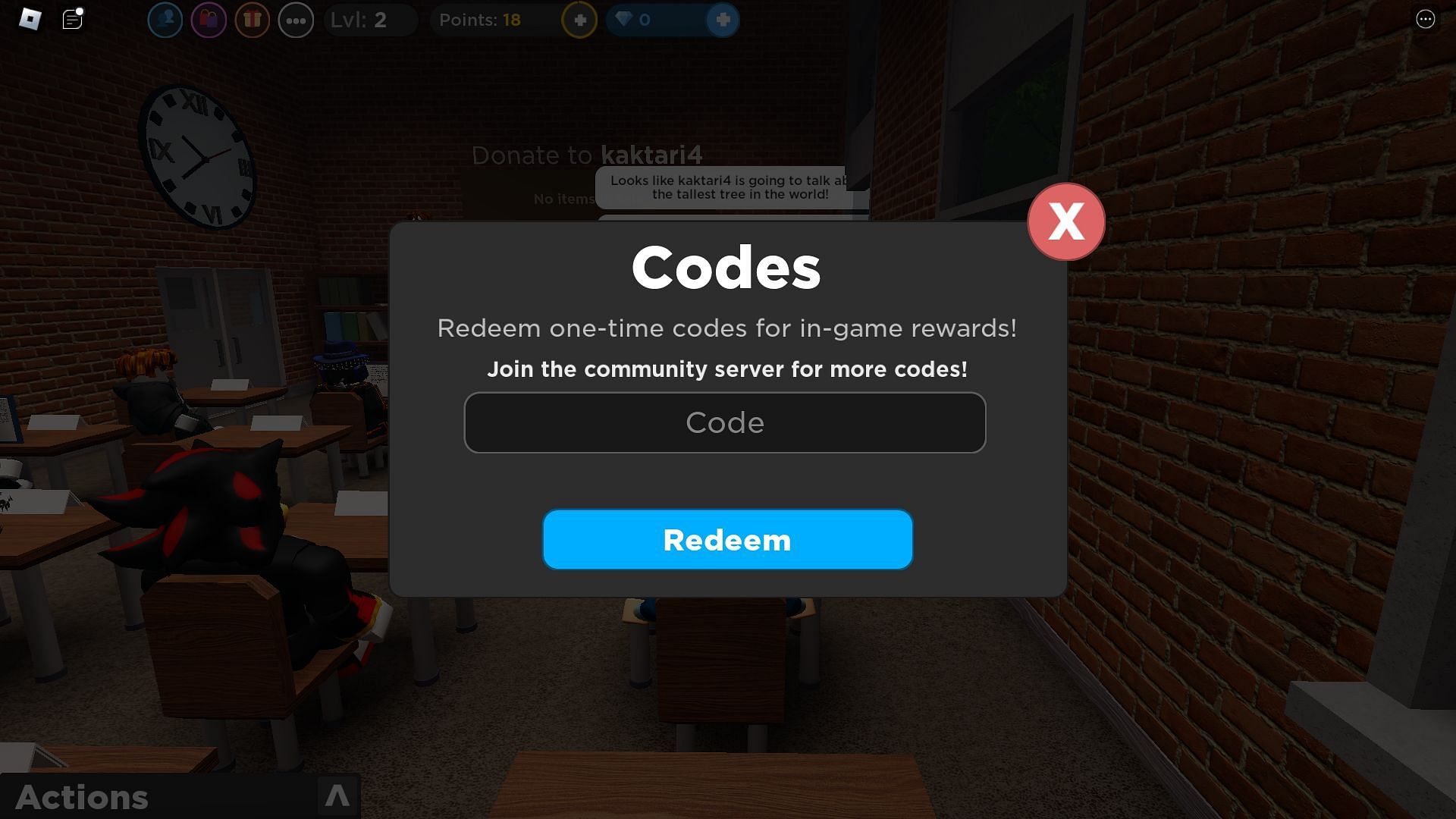 Active codes for The Presentation Experience (Image via Roblox)
