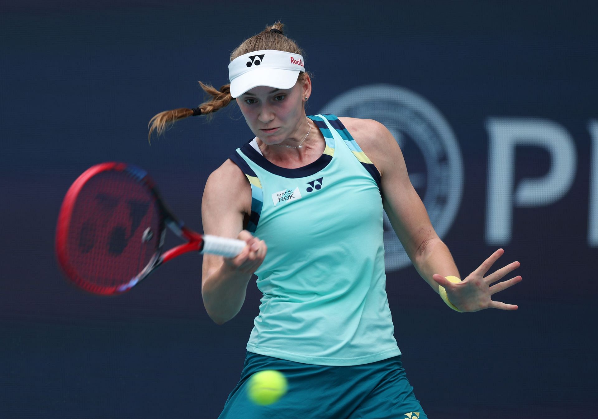 Elena Rybakina in action at the Miami Open