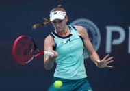 Elena Rybakina in action at the Miami Open