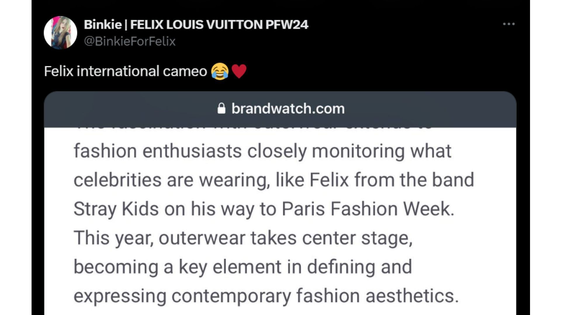 Three Stray Kids members dominate the fashion world (Image via Twitter/BinkieForFelix)