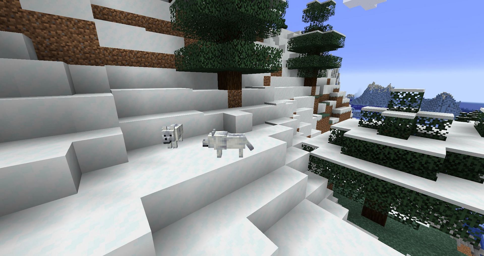 Groves are now a bastion for wolves. (Image via Mojang)