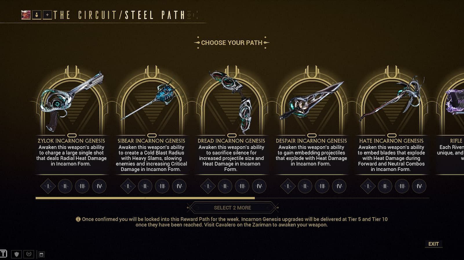 Week 7 rotation for Incarnon Zylok (Image via Digital Extremes)