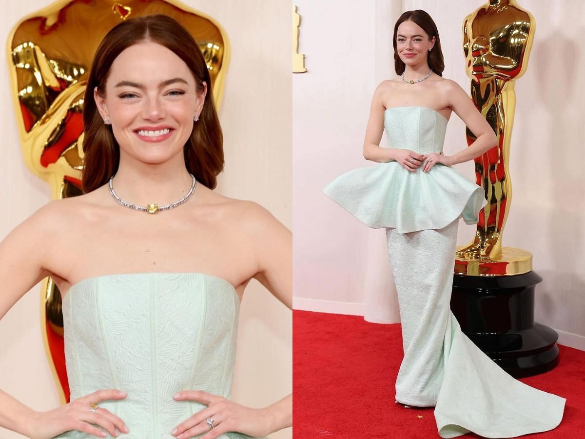 Emma Stone&rsquo;s look for the Oscars 2024 red carpet mesmerizes fans (Image via Instagram/@nailsbyemikudo)