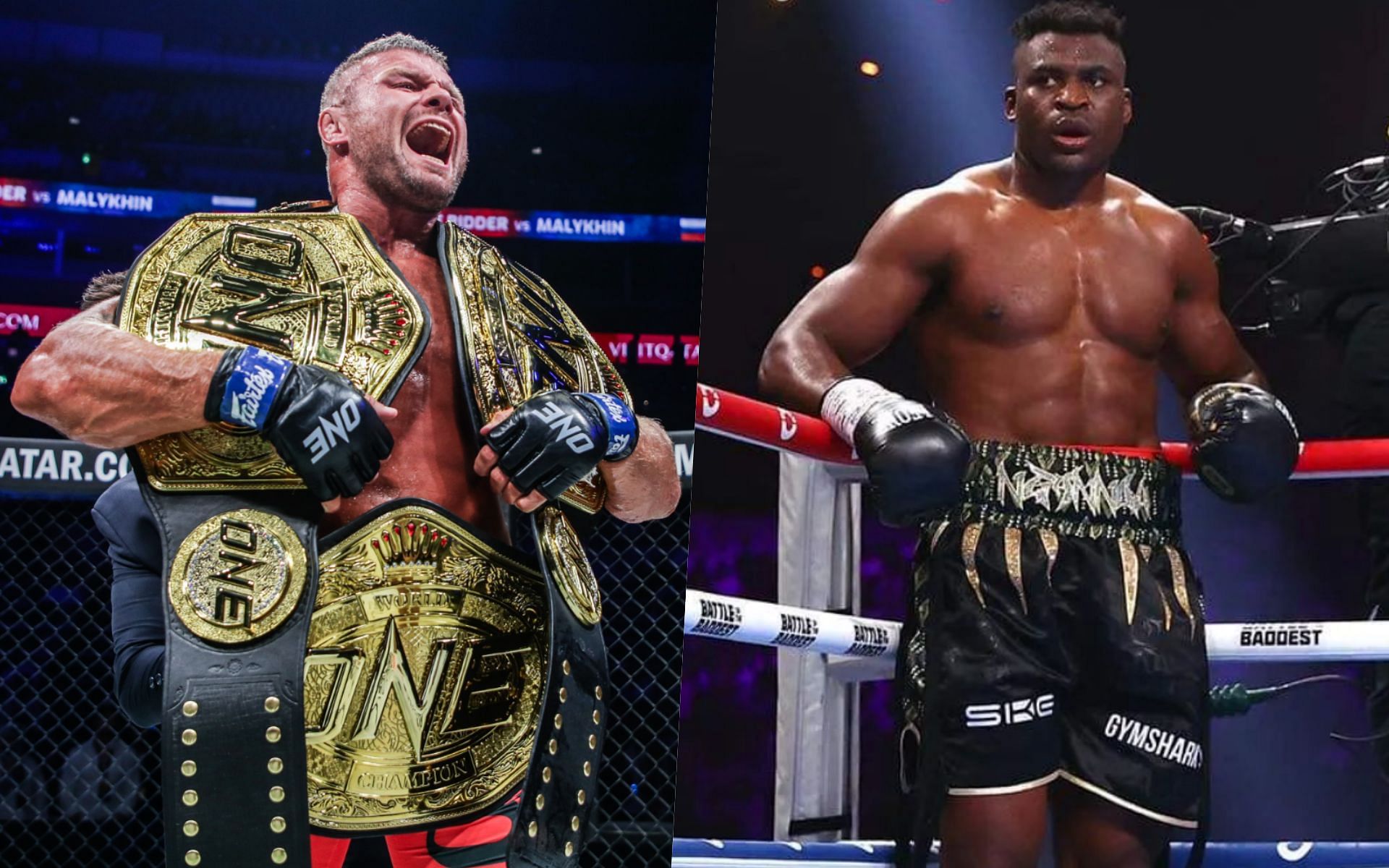 Anatoly Malykhin (L) and Francis Ngannou (R) 