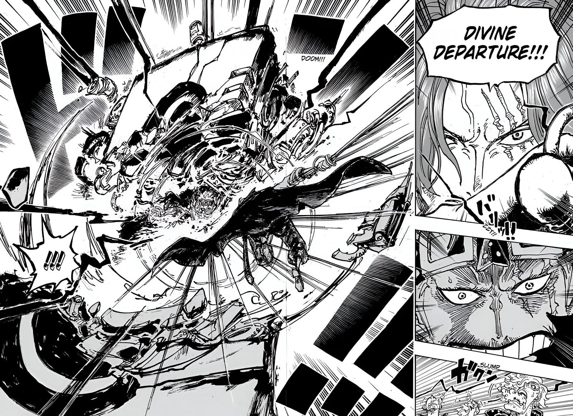 Kidd getting defeated by Shanks (Image via Shueisha)