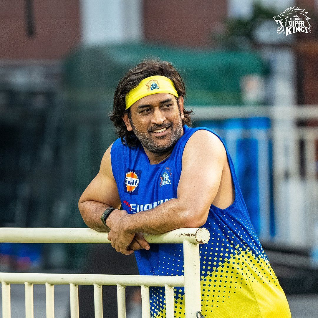 Mahendra Singh Dhoni in training with CSK. [CSK]