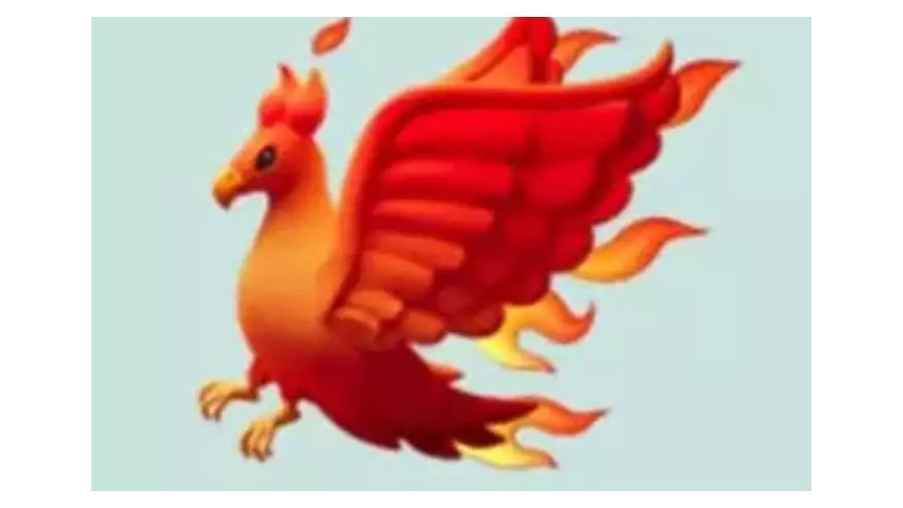 The Phoenix symbolizes rebirth, love, or recognition. (Image via Emojipedia)
