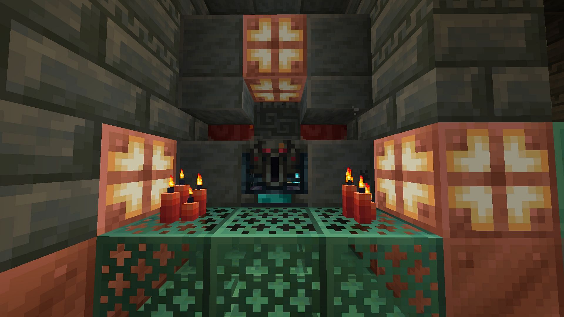 An ominous vault, which can be unlocked with ominous keys provided by ominous trials in Minecraft (Image via Mojang)