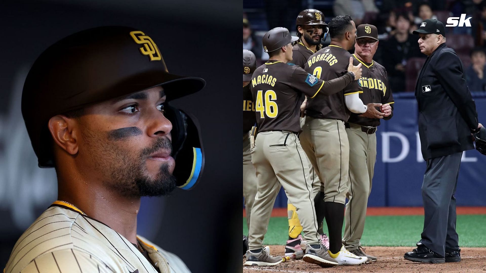 San Diego Padres Slugger Xander Bogaerts Confronts Umpire during MLB Seoul Series