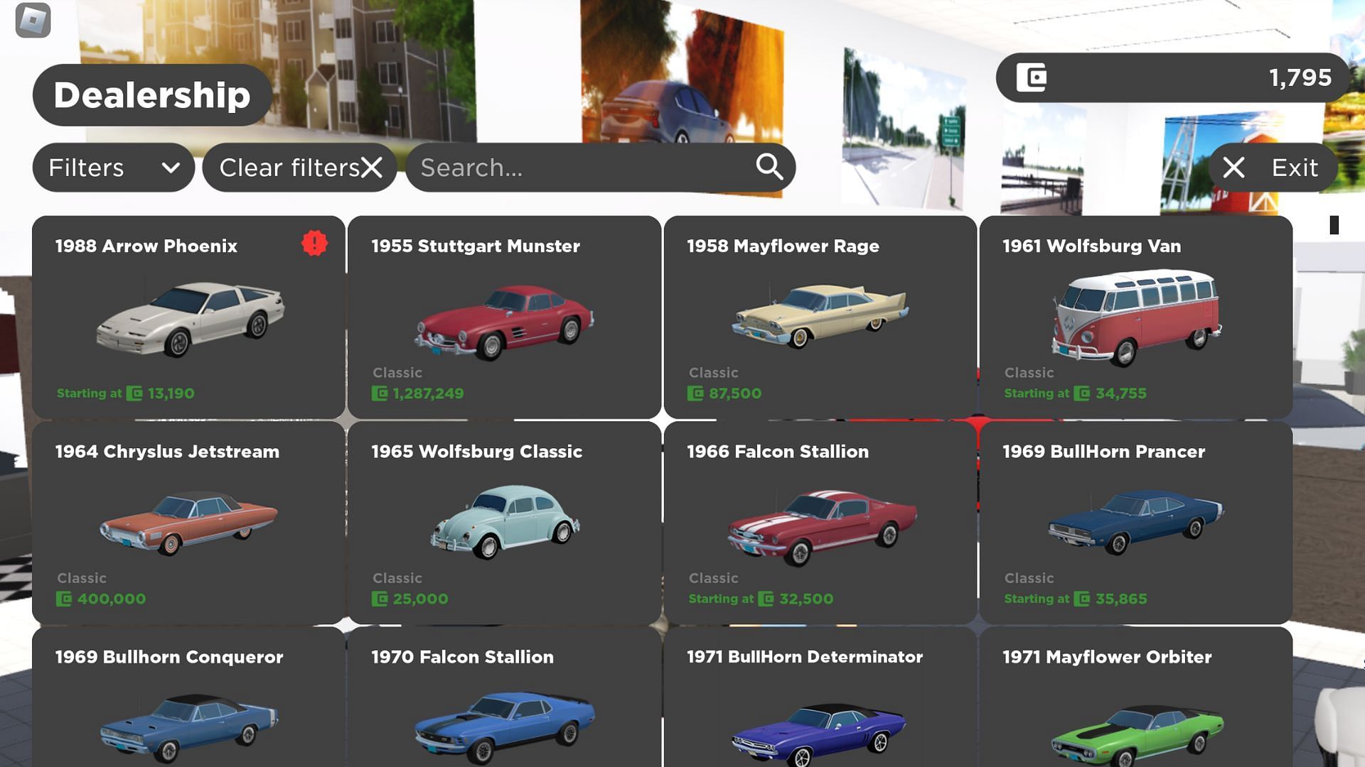 Buying cars (Image via Roblox)