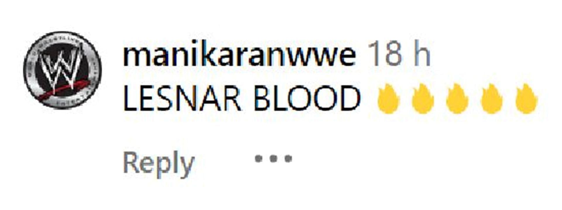 A fan highlighted Mya Lesnar&#039;s blood, she is Brock Lesnar&#039;s daughter.