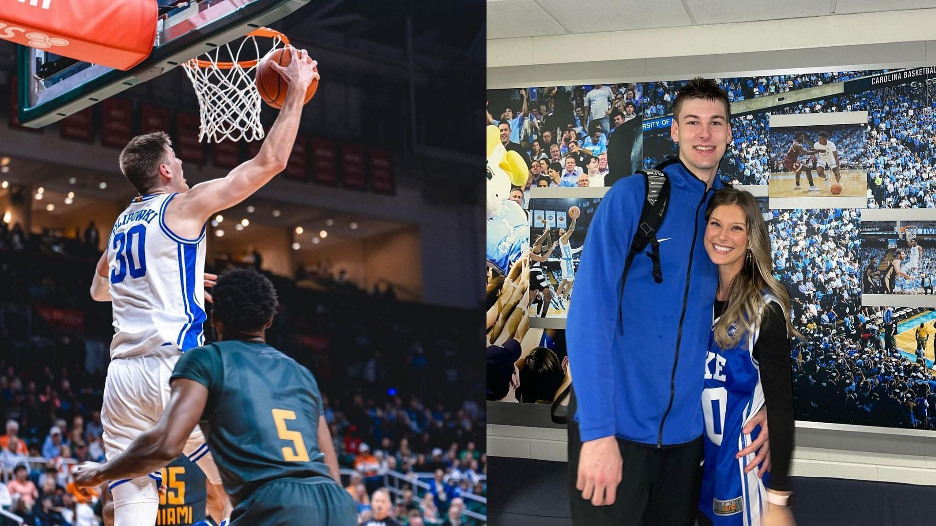 Duke star Kyle Filipowski and his GF, Caitlin Hutchinson 