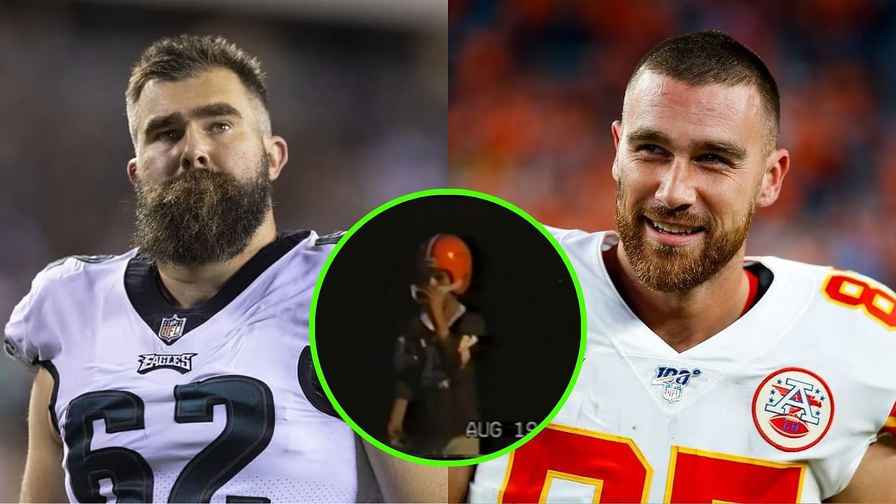 Rare footage emerges of Travis and Jason Kelce playing football as kids 