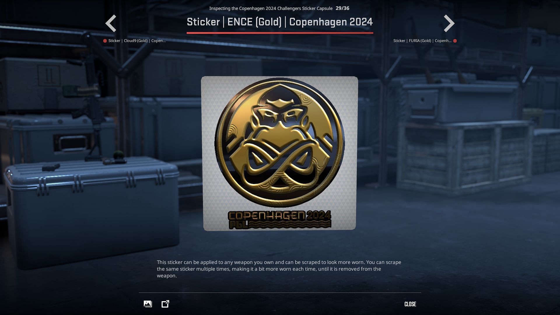 ENCE Gold sticker (Image via Valve)