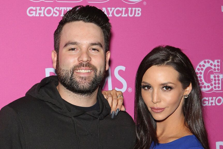 Mike Shay and Scheana Shay arrive at Ghostbar Dayclub at the Palms Casino and Resort on February 20, 2016 (Image via Bravo TV / Gabe Ginsberg)