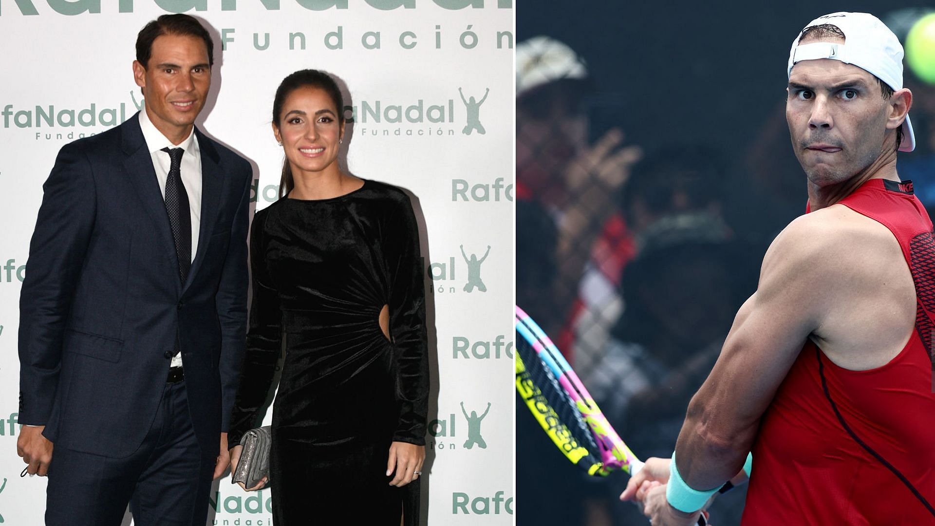 Rafael Nadal with his wife Maria