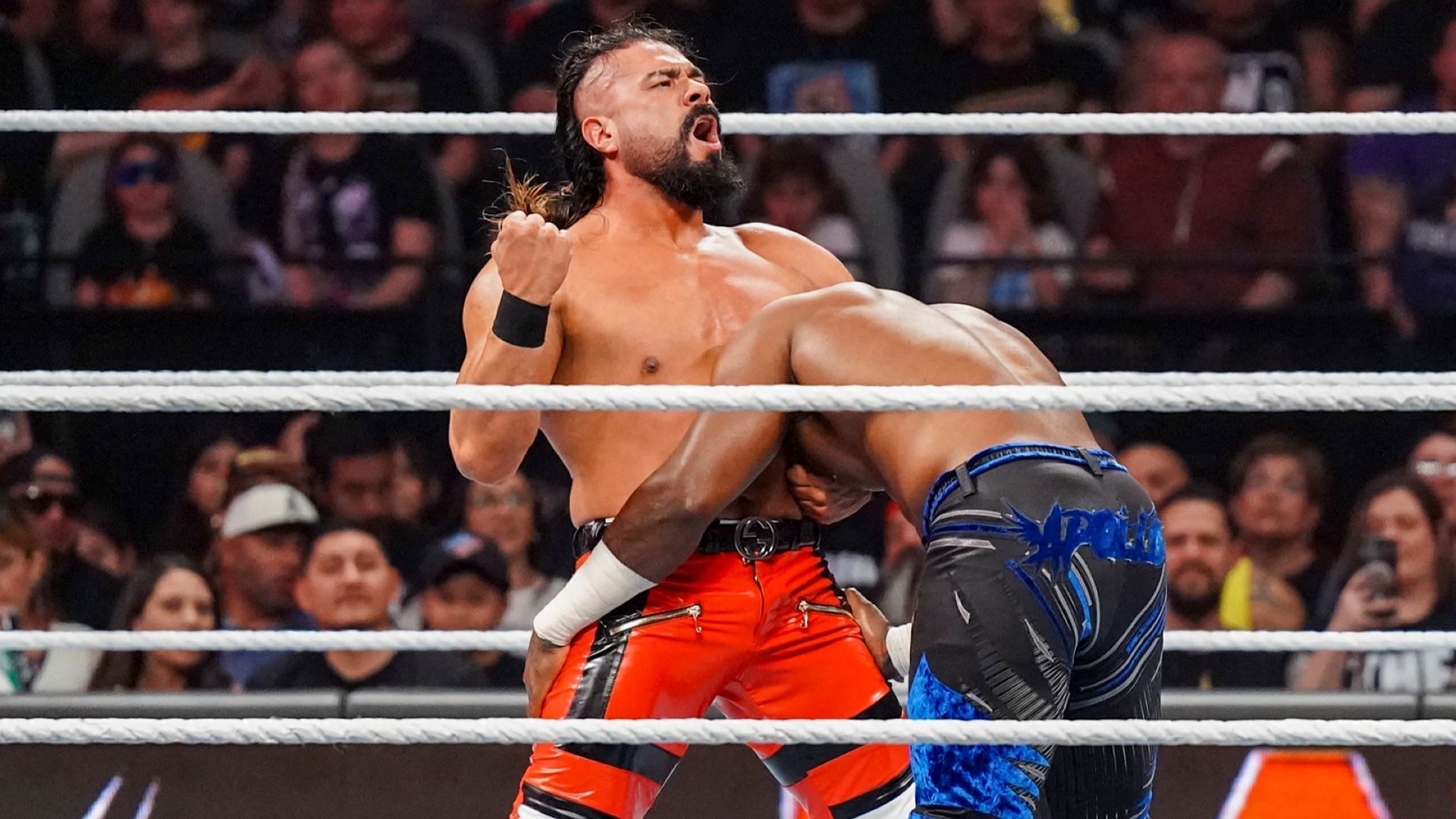 Andrade prepares to secure a win over Apollo Crews on WWE RAW