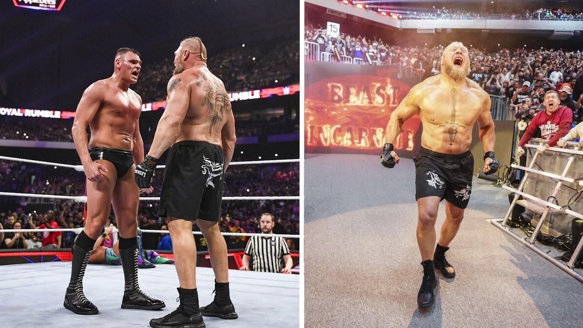 Brock Lesnar and Gunther had an intense face off at the 2023 Royal Rumble