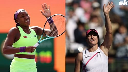 Iga Swiatek and Coco Gauff at the 2024 BNP Paribas Open