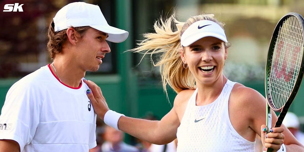 Alex de Minaur (L) with Katie Boulter