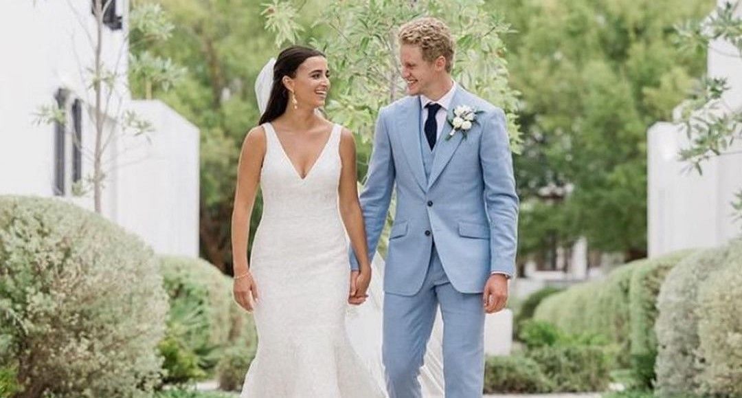 Jake Guentzel with his wife Natalie Johnson