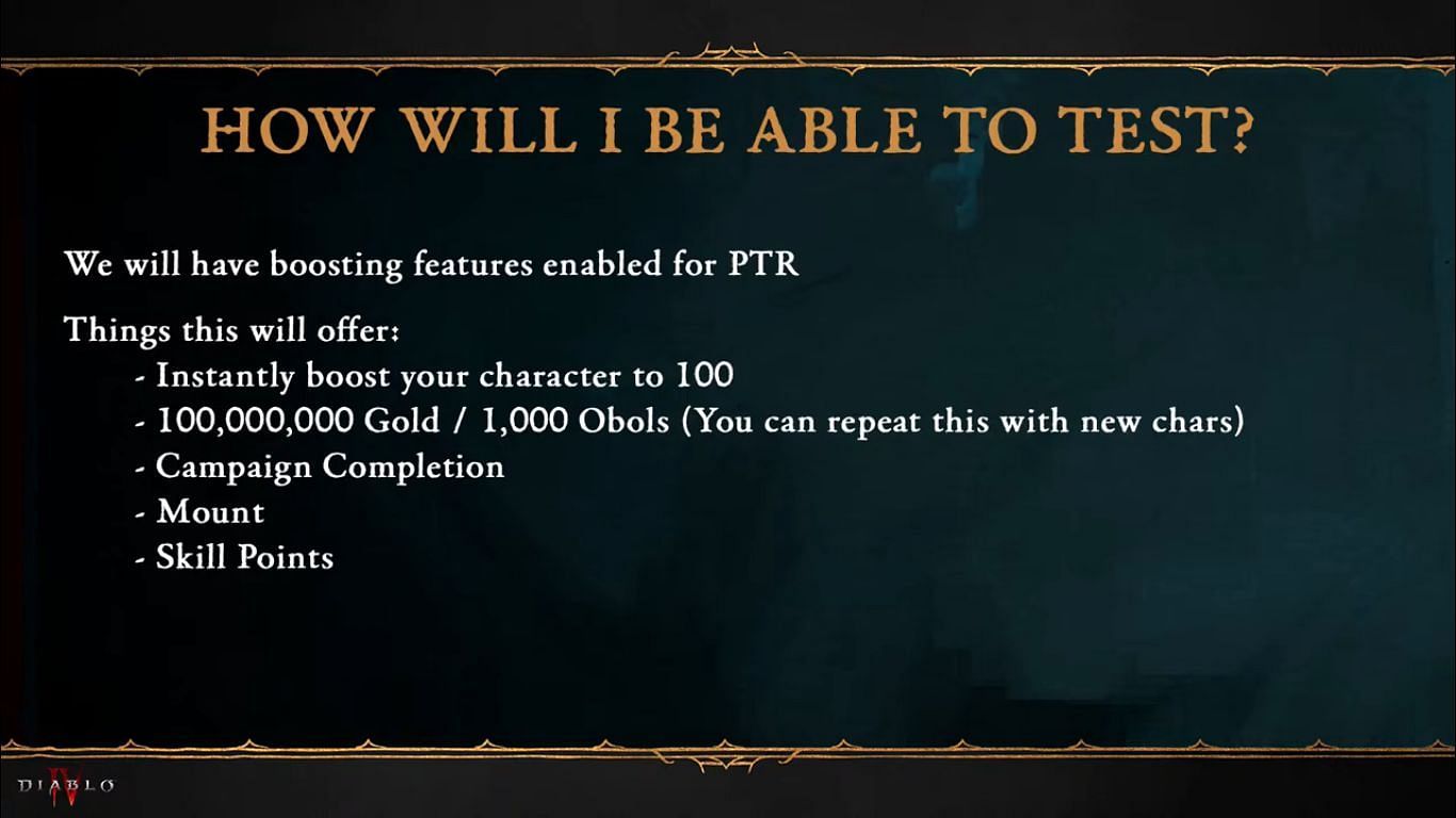 PTR characters can be instantly boosted to lvl 100 (Image via Blizzard Entertainment)