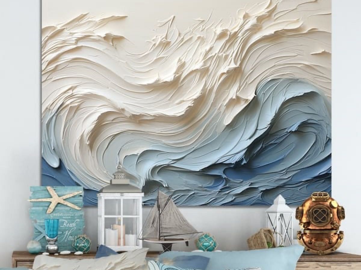 Coastal Waves wall art (Image via Bed Bath and Beyond)