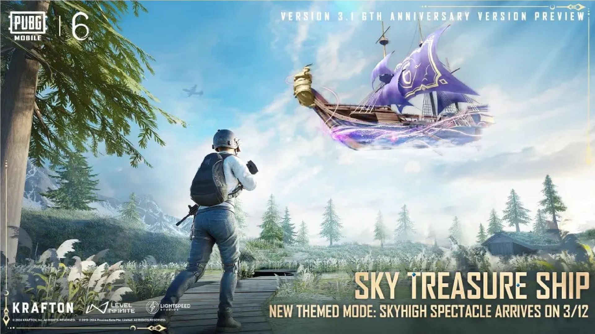Sky Treasure Ship in the upcoming PUBGM update promised on PUBG Mobile version 3.1 patch notes (Image via Krafton)