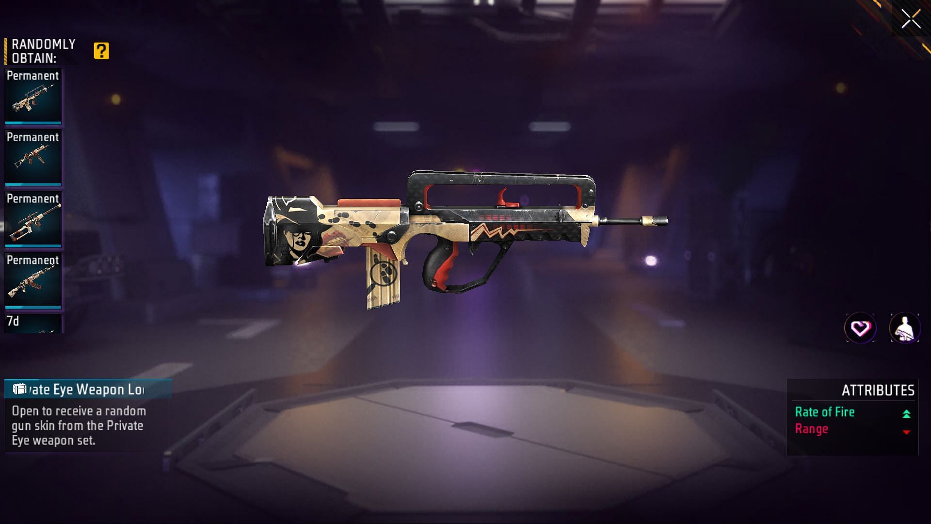 Open the weapon loot crate to receive a gun skin (Image via Garena)