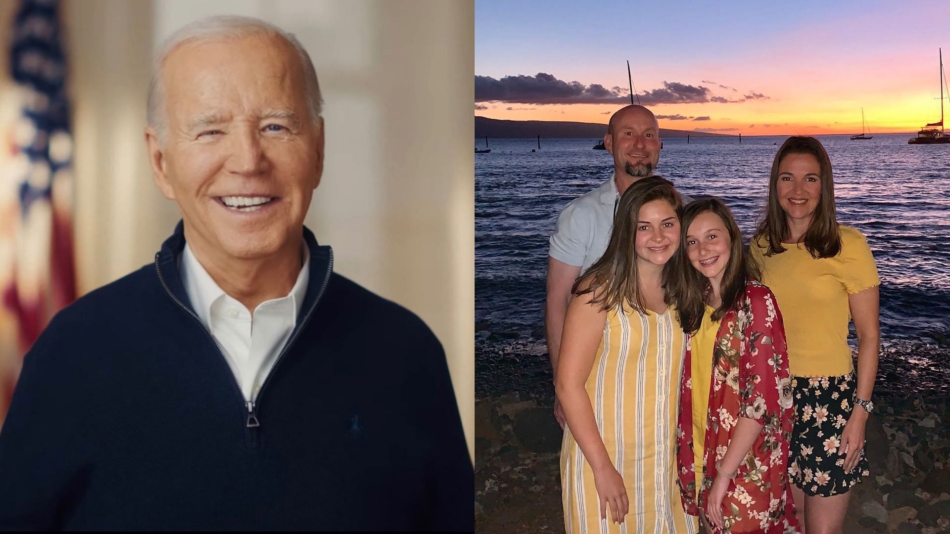 Laken Riley&rsquo;s mother talks about Joe Biden. (Images via Facebook/Allyson Phillips &amp; Instagram/@joebiden)