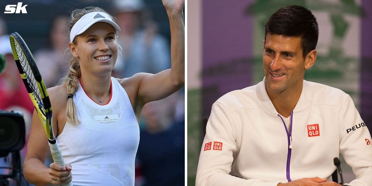 Caroline Wozniacki (L) and Novak Djokovic (R)