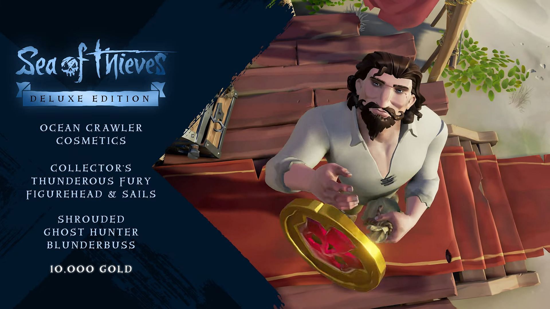 You get 10,000 gold as a bonus in Sea of Thieves Deluxe Edition (Image via Rare)
