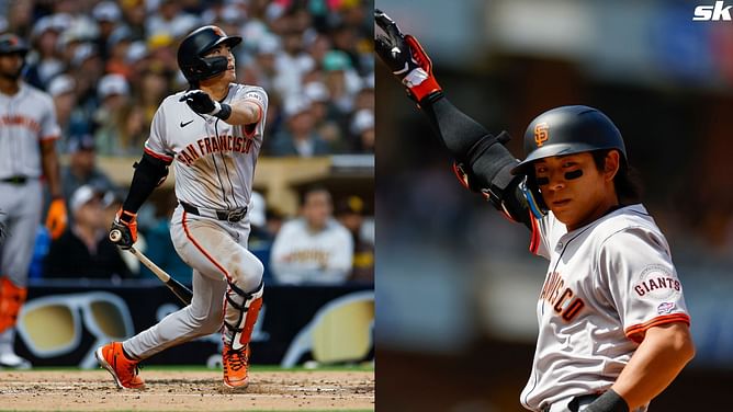 WATCH: Jung Hoo Lee gets drenched in beer by teammates after hitting first home run in Giants win over Padres