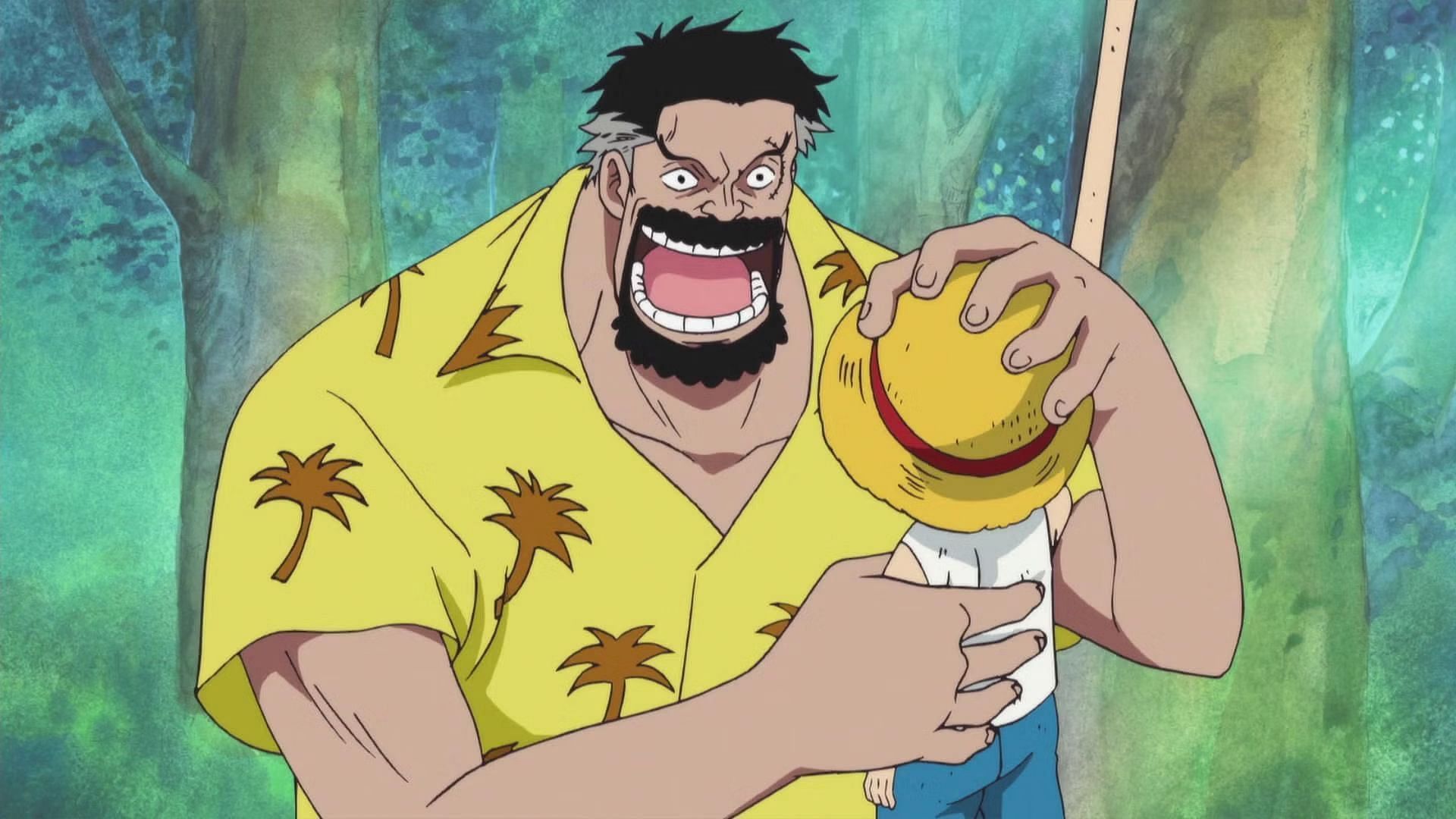 Monkey D. Garp and Monkey D. Luffy (Image via Toei Animation)