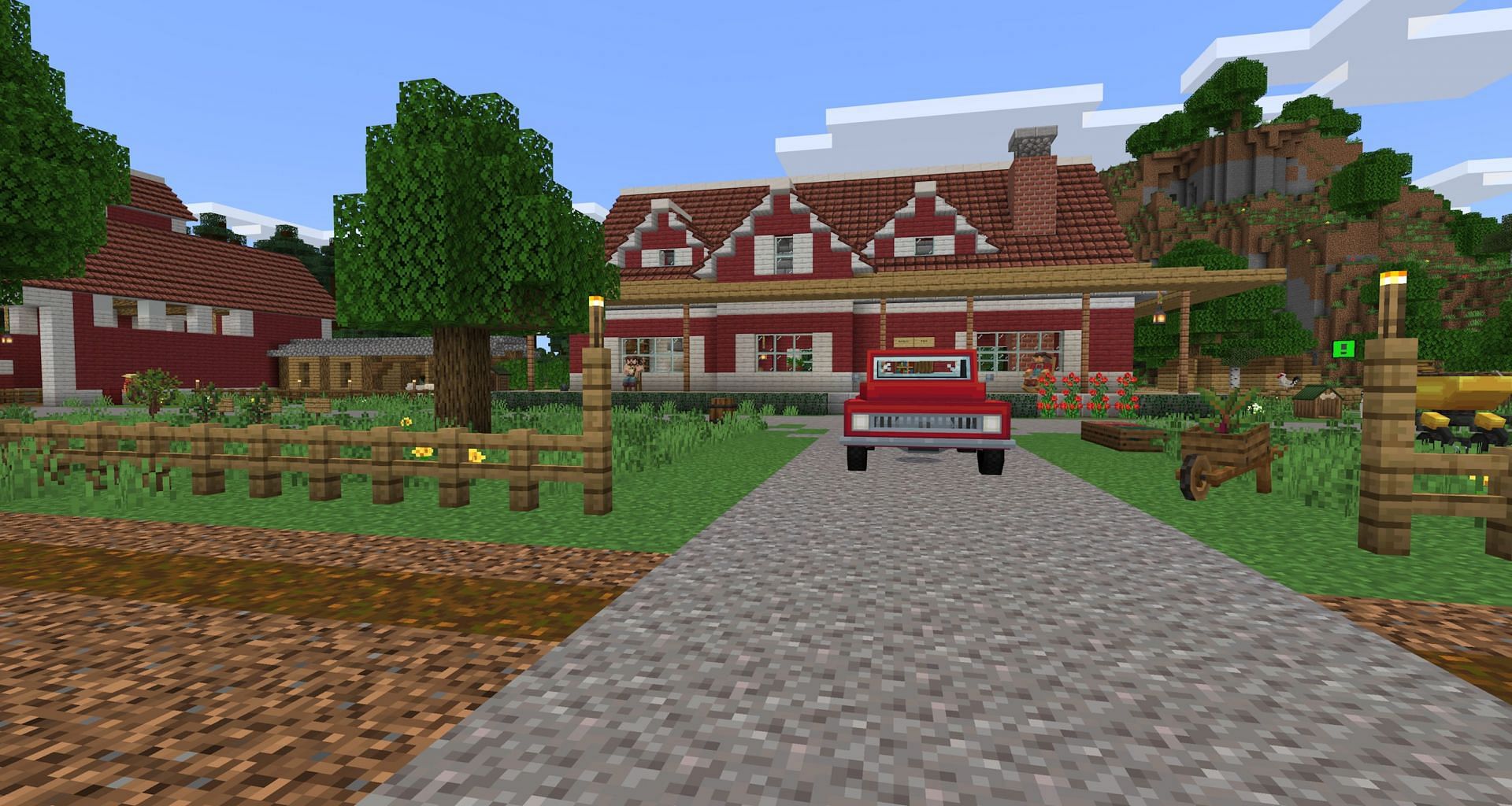 Farm Life has an adorable and cozy spawning farm build (Image via Mojang)